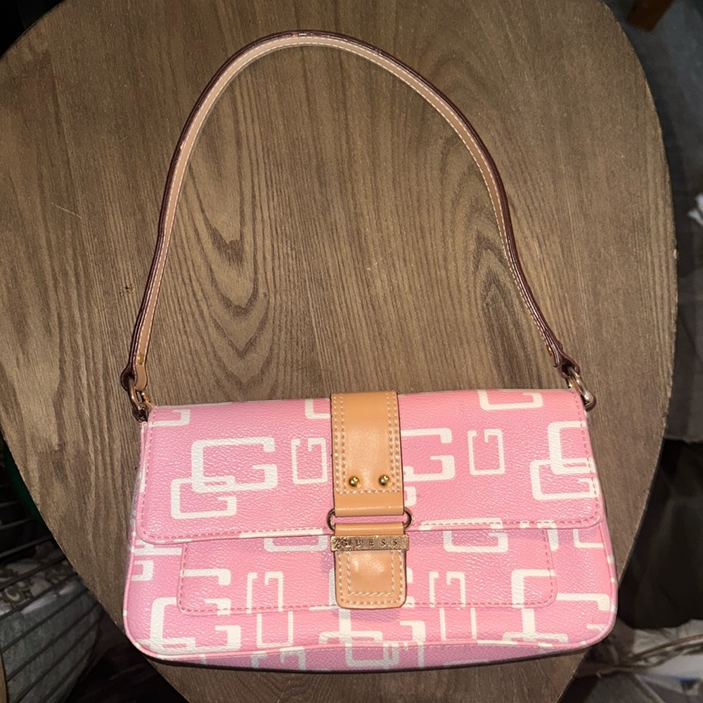 NWOT Guess Pink Monogram Purse/Clutch